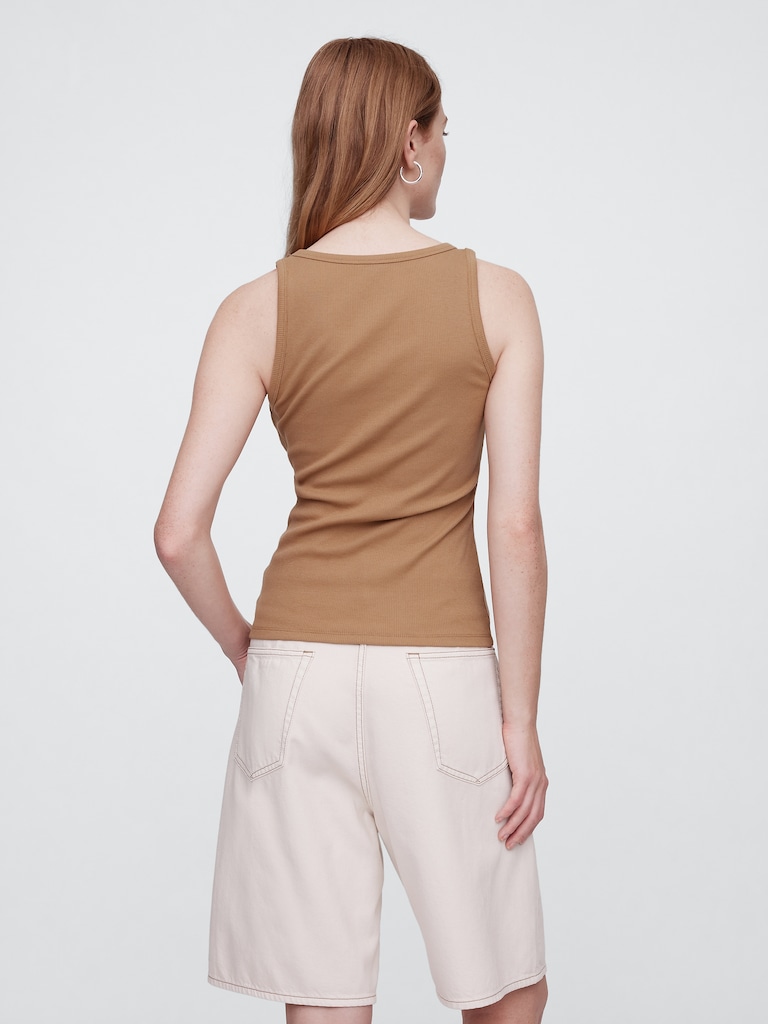 Ribbed Scoopneck Tank Top