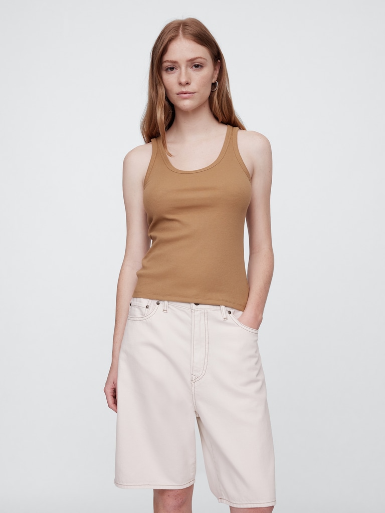 Ribbed Scoopneck Tank Top