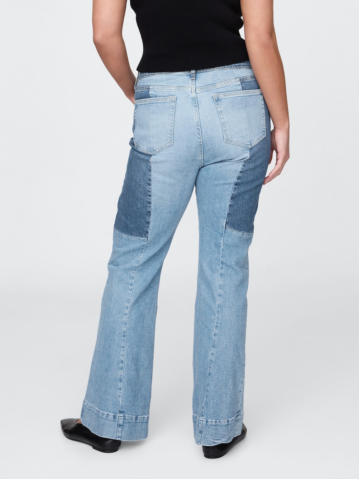 High Rise Patchwork '70s Flare Jeans