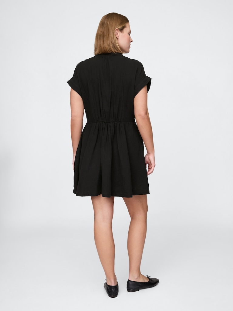 Cotton Gauze Mini Shirtdress