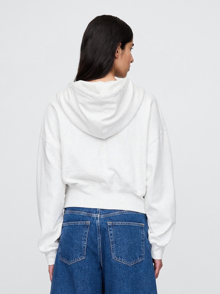 French Terry Oversized Zip Wedge Hoodie