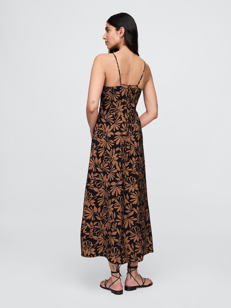Tie-Back Maxi Slip Dress