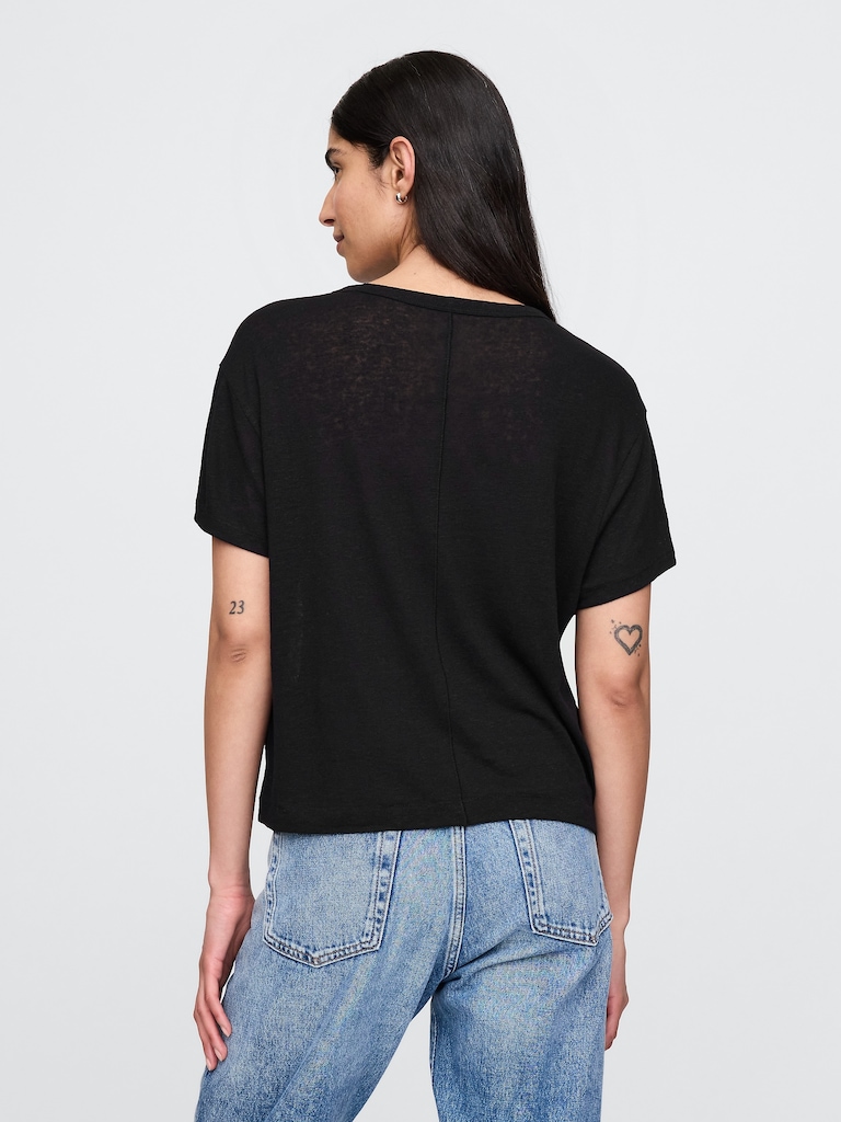 Linen-Blend T-Shirt
