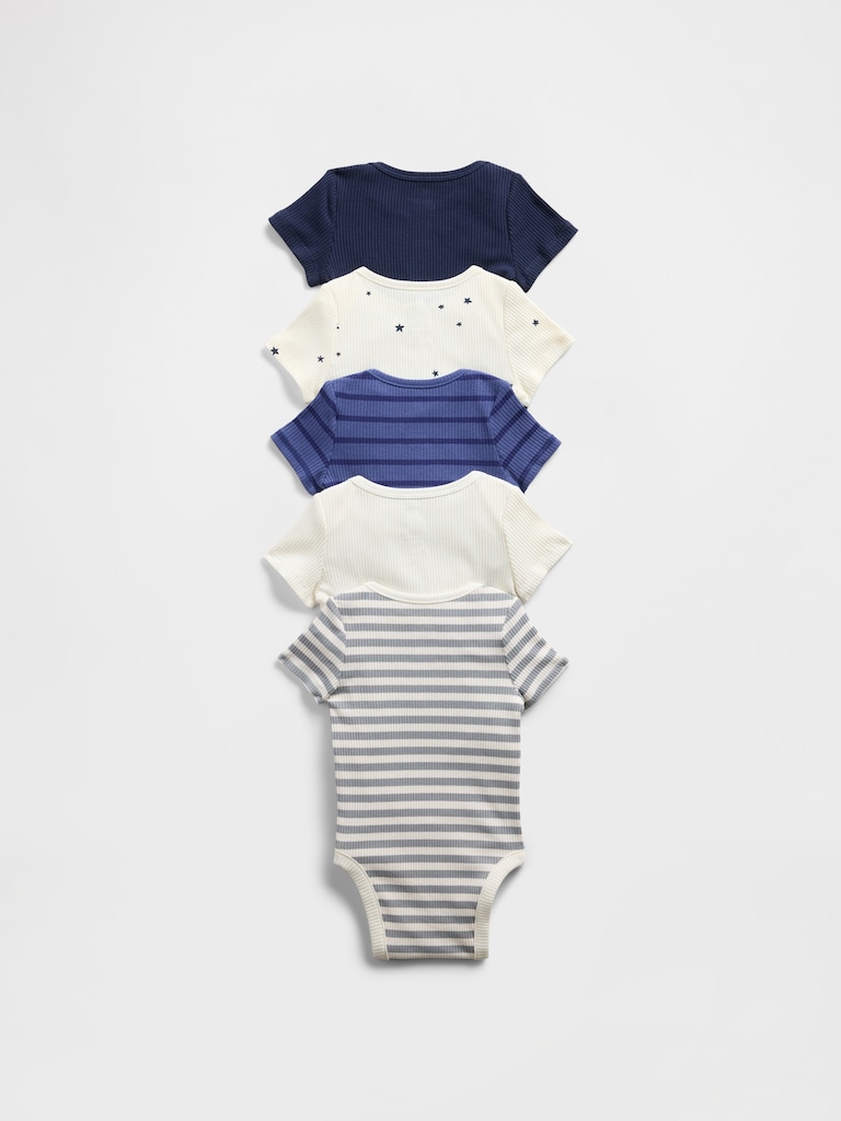 Baby First Favorites TinyRib Bodysuit (5-Pack)