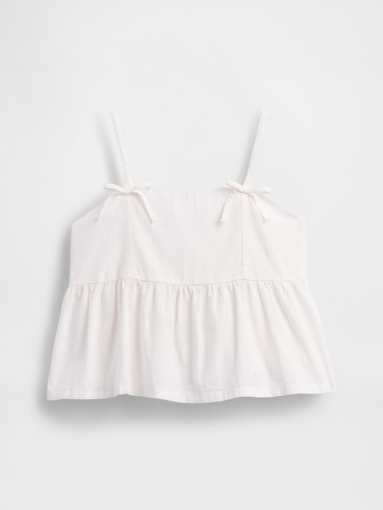 Kids Bow-Strap Peplum Top