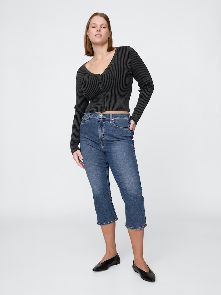 High Rise Capri Jeans