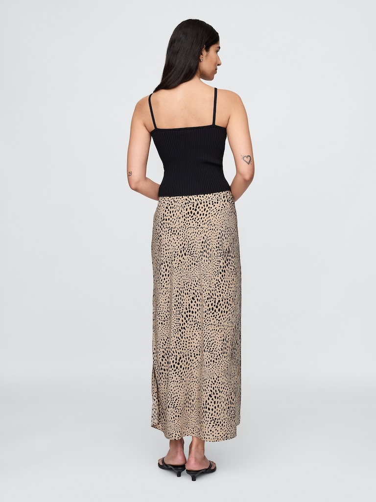 Crepe Maxi Slip Skirt