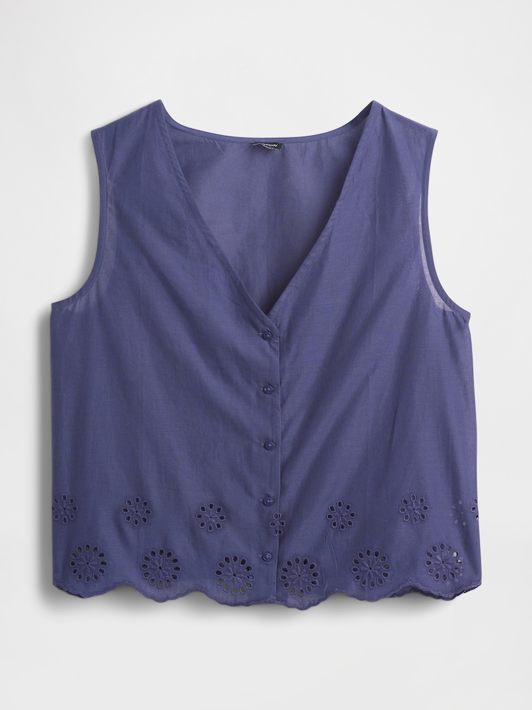 Eyelet Hem PJ Top