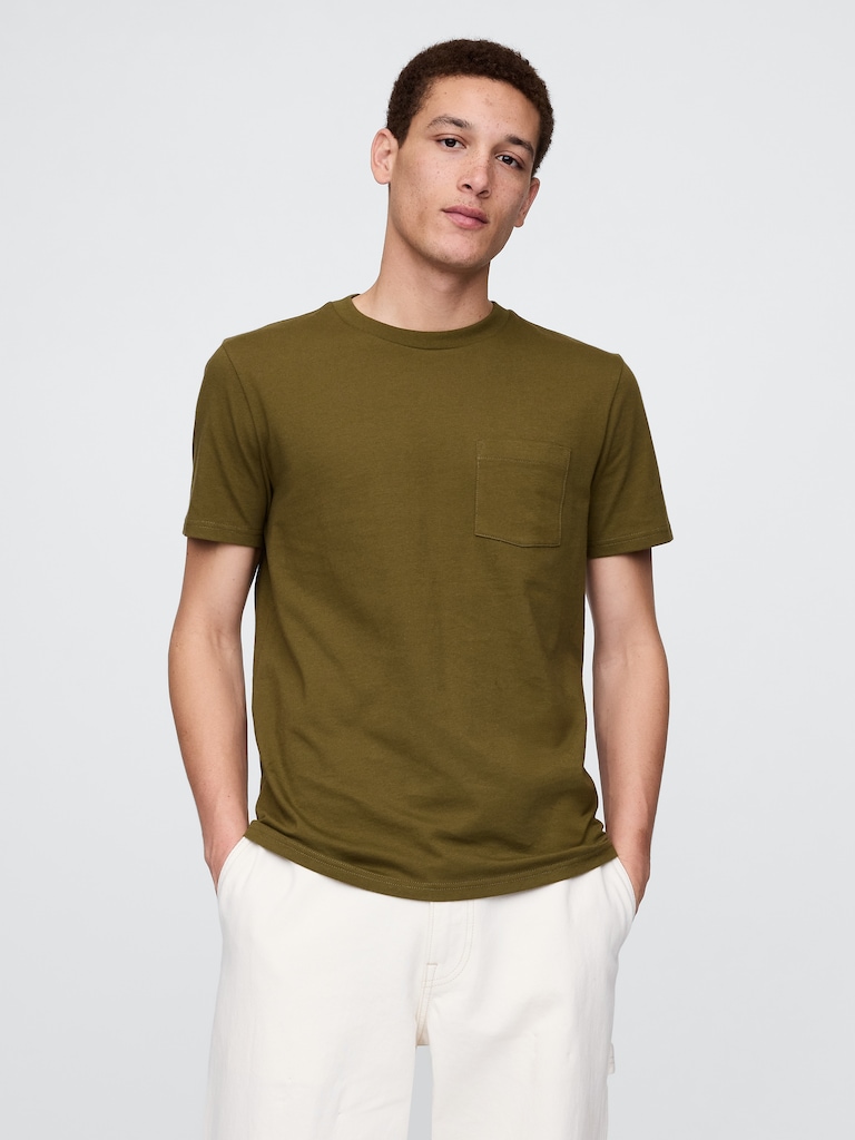 Adult Organic Cotton Pocket T-Shirt