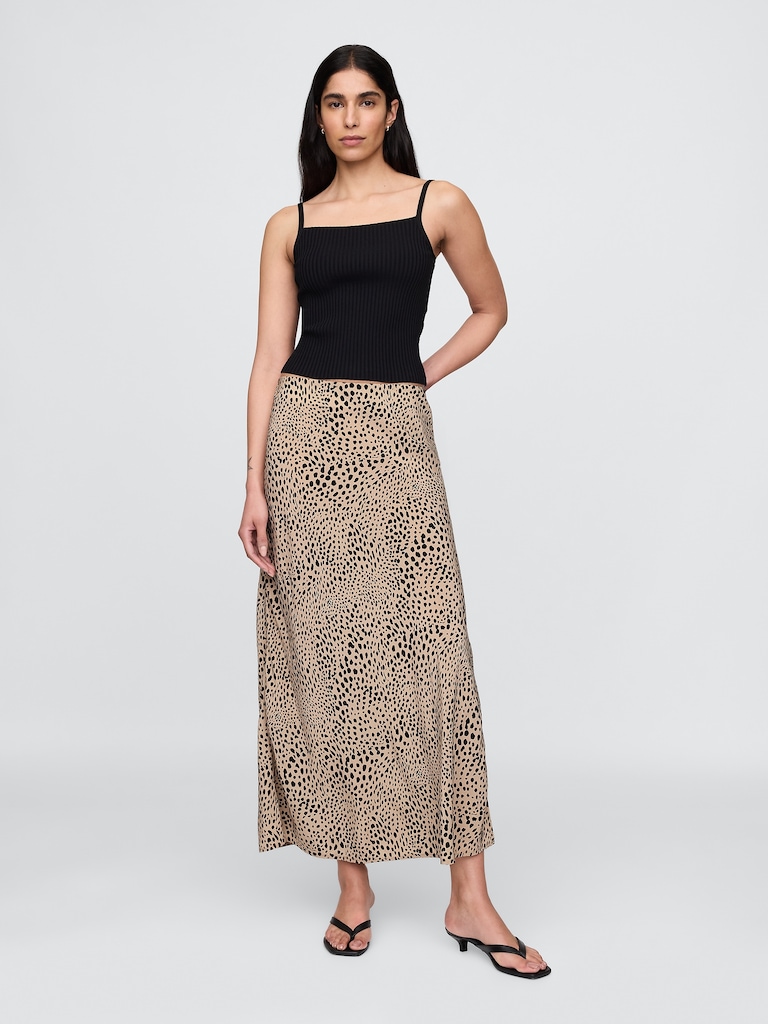 Crepe Maxi Slip Skirt