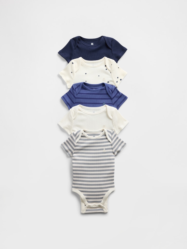 Baby First Favorites TinyRib Bodysuit (5-Pack)