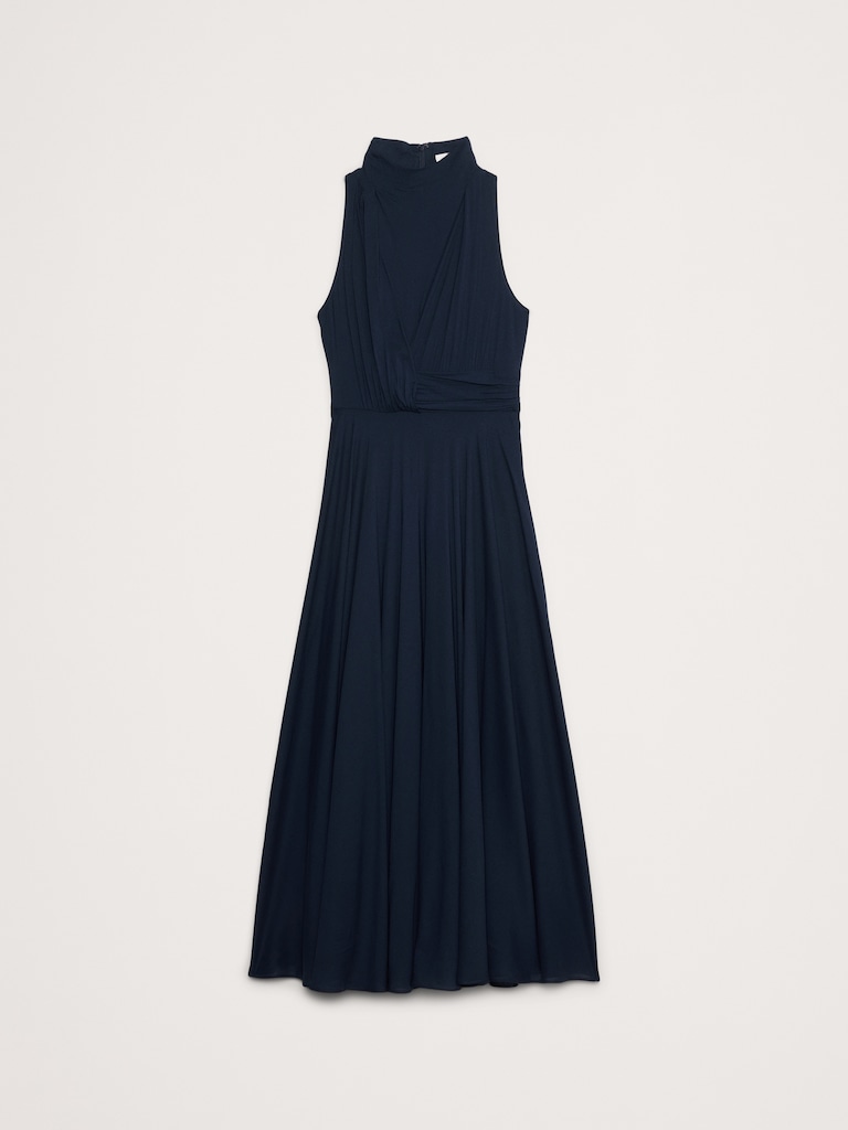 Stretch-Crepe Maxi Dress