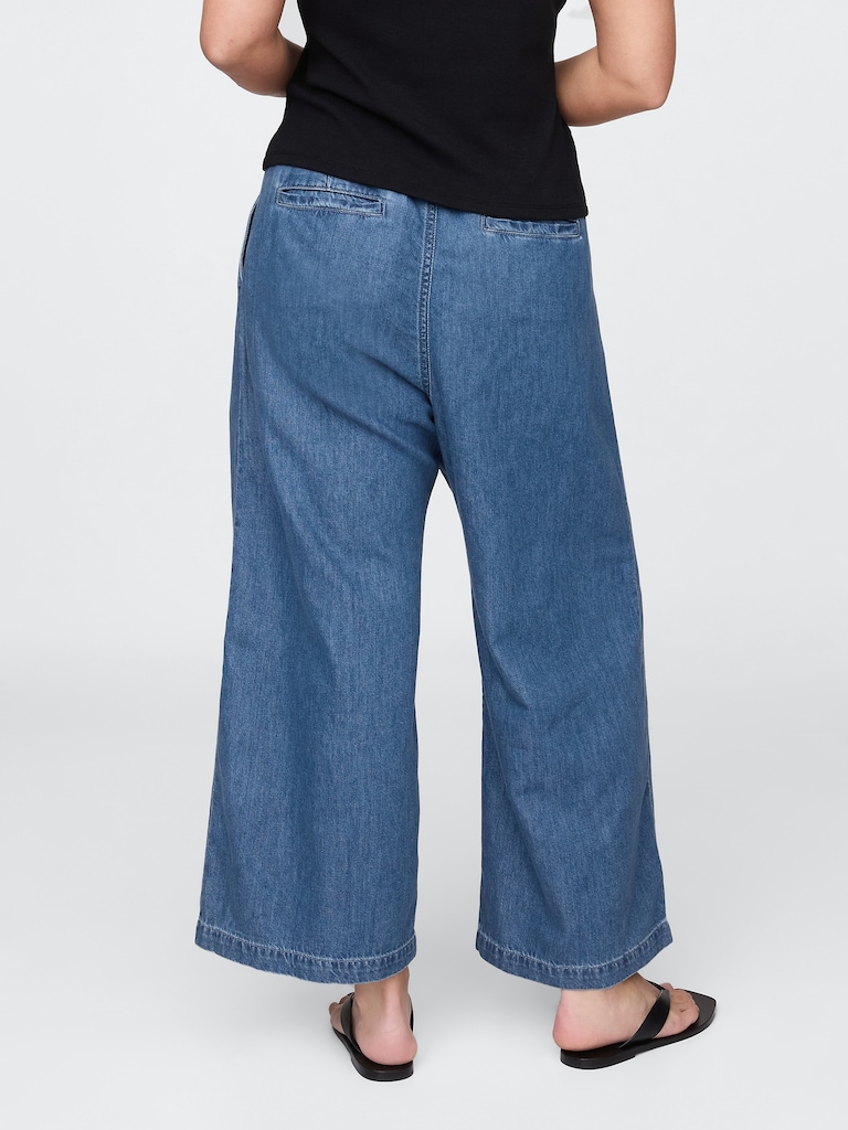 365 High Rise UltraSoft Denim Pleated Ankle Trousers