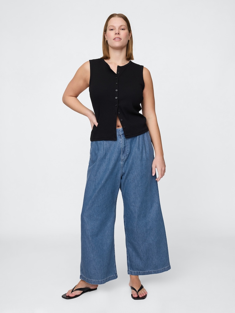 365 High Rise UltraSoft Denim Pleated Ankle Trousers