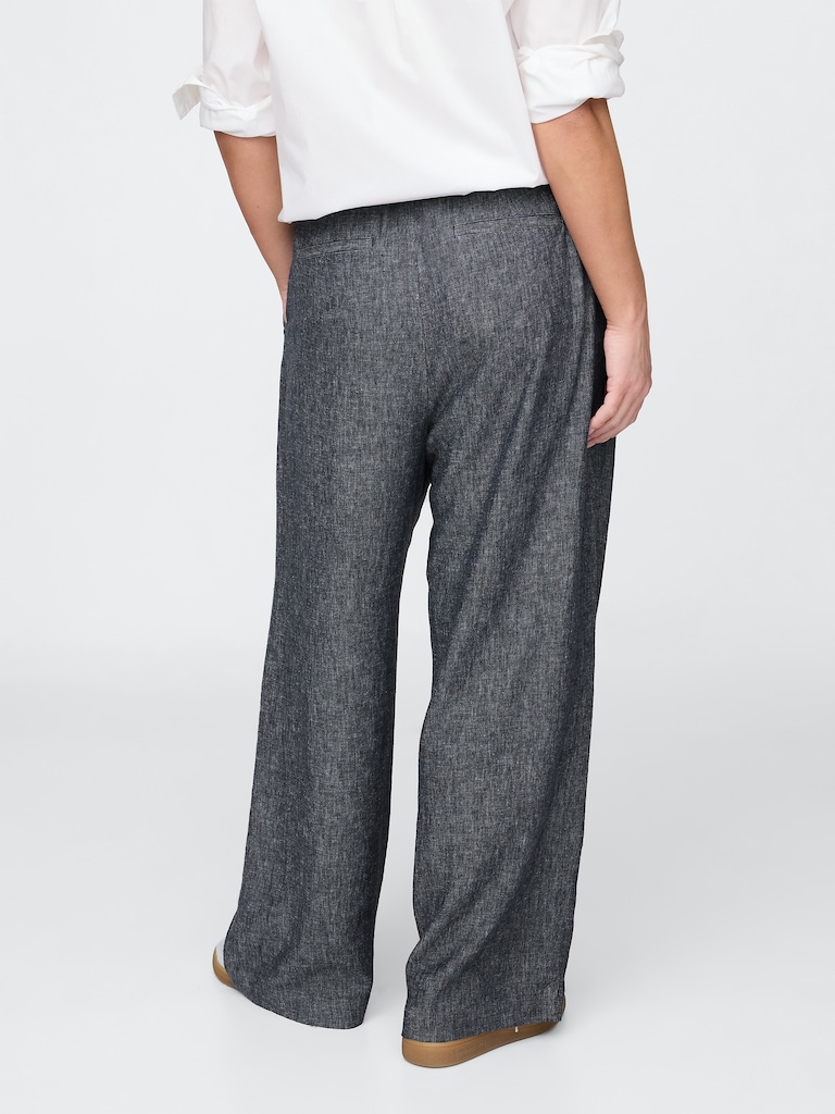 365 High Rise Linen-Blend Trousers