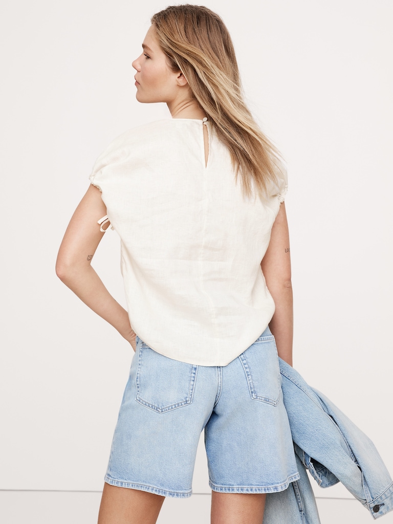 Oversized Linen Cinch Top
