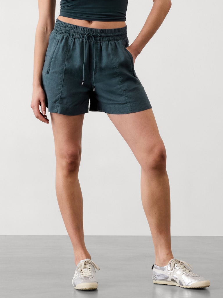 Retreat Linen Mid Rise 4" Short