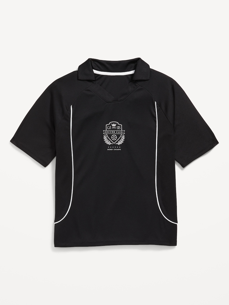 Oversized Collared Soccer Jersey T-Shirt for Boys