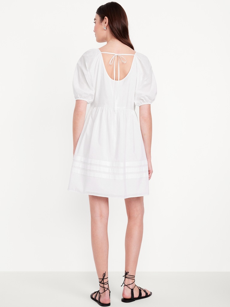 Pleated Mini Swing Dress