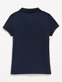 School Uniform Jersey-Knit Polo Shirt for Girls