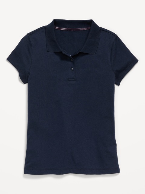School Uniform Jersey-Knit Polo Shirt for Girls
