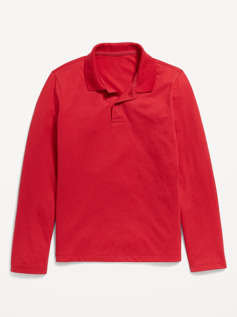 School Uniform Long-Sleeve Polo Shirt for Boys