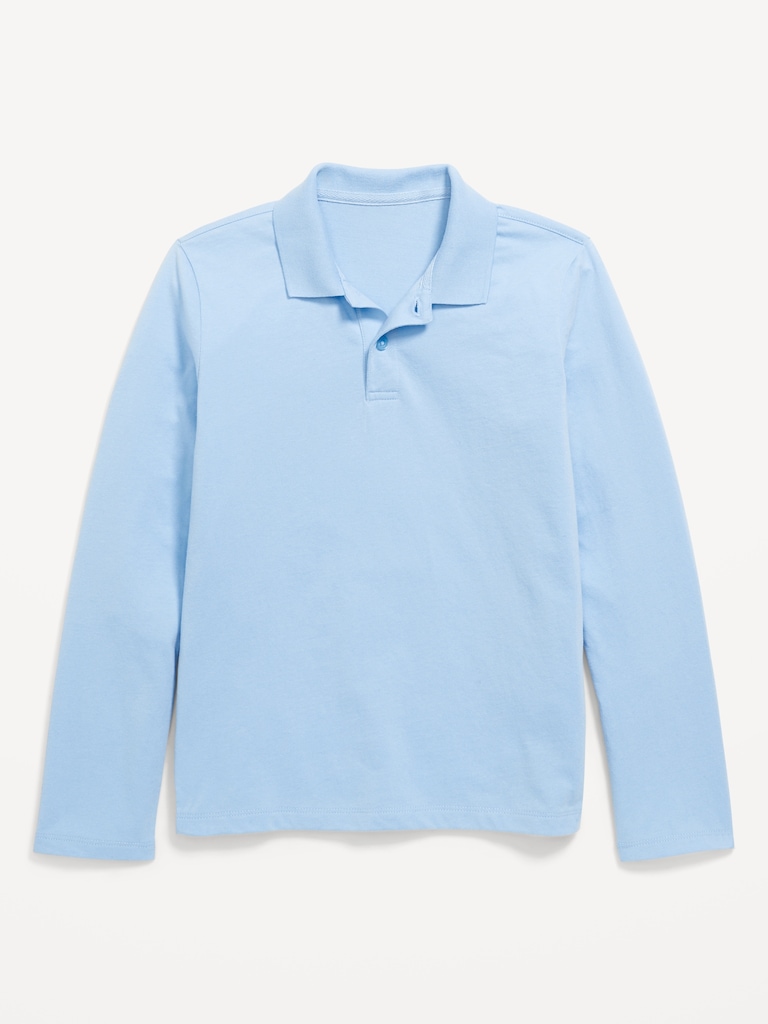 School Uniform Long-Sleeve Polo Shirt for Boys