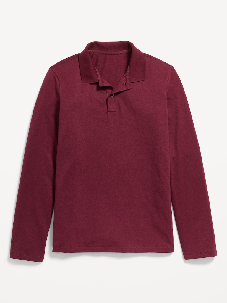 School Uniform Long-Sleeve Polo Shirt for Boys
