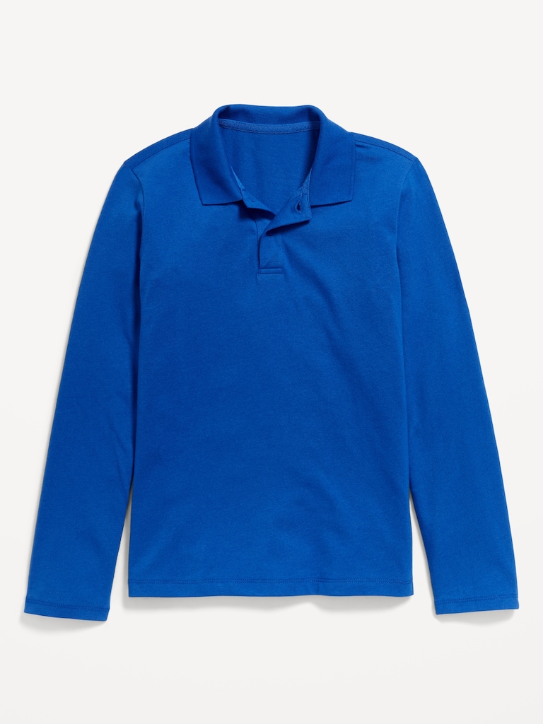 School Uniform Long-Sleeve Polo Shirt for Boys