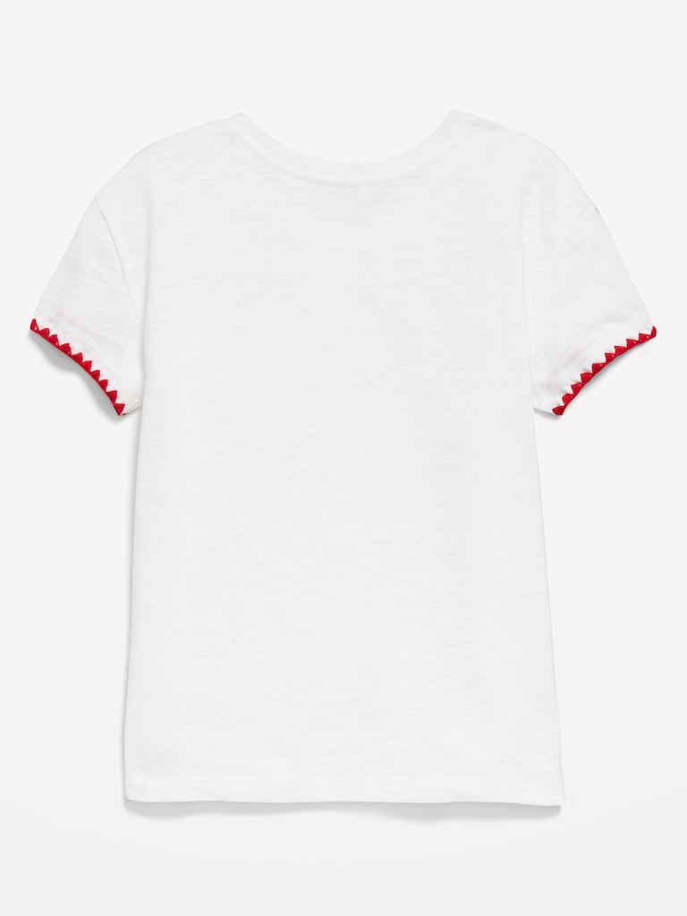 Softest Stitch-Trim Pocket T-Shirt for Girls