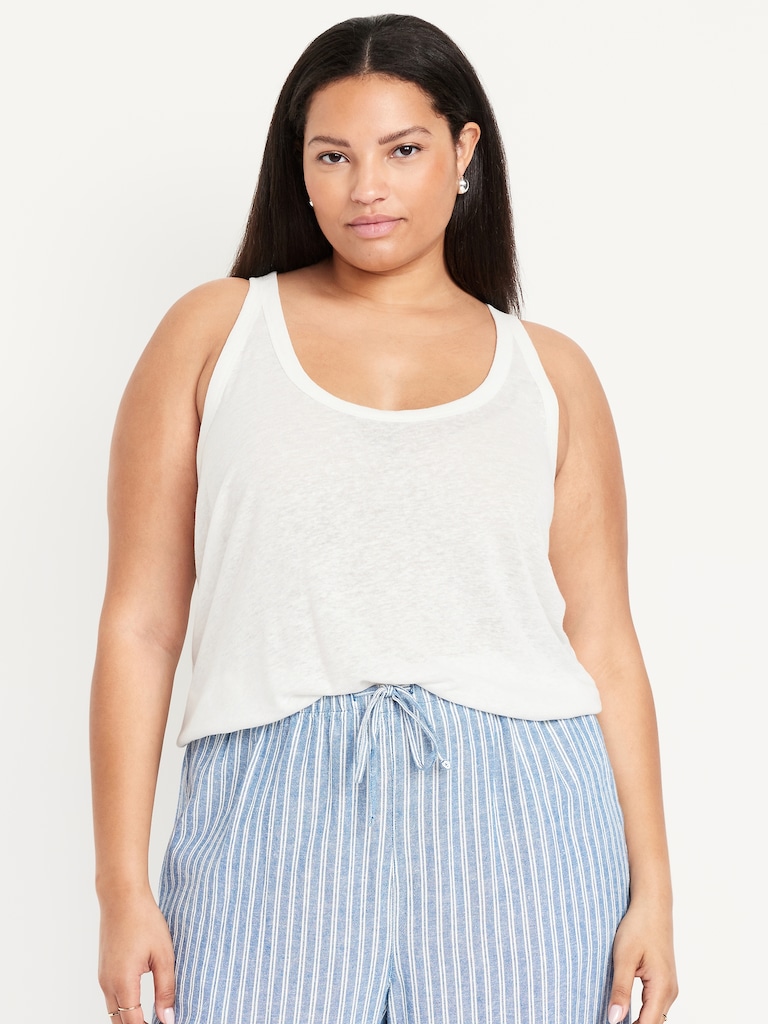 Linen-Blend Tank Top
