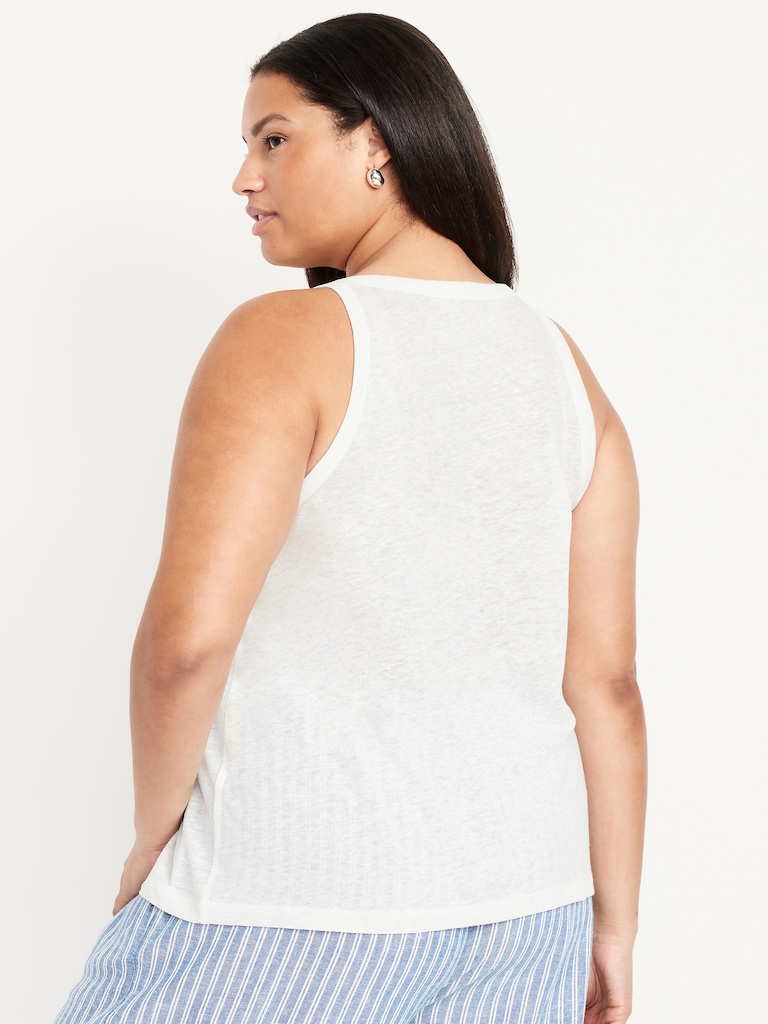 Linen-Blend Tank Top