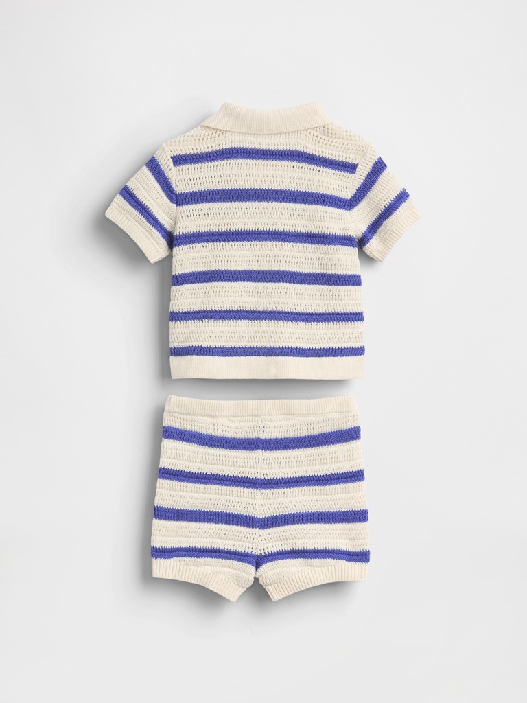 Baby Crochet Polo Outfit Set
