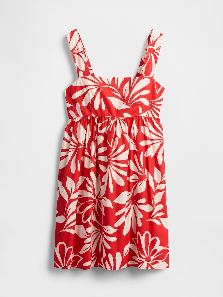 Poplin Tie-Back Mini Dress