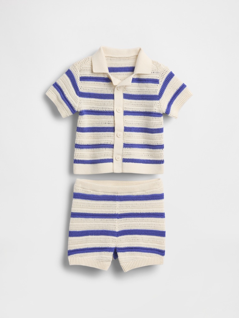 Baby Crochet Polo Outfit Set