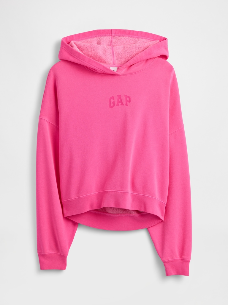 Relaxed Gap Mini-Logo Cropped Hoodie