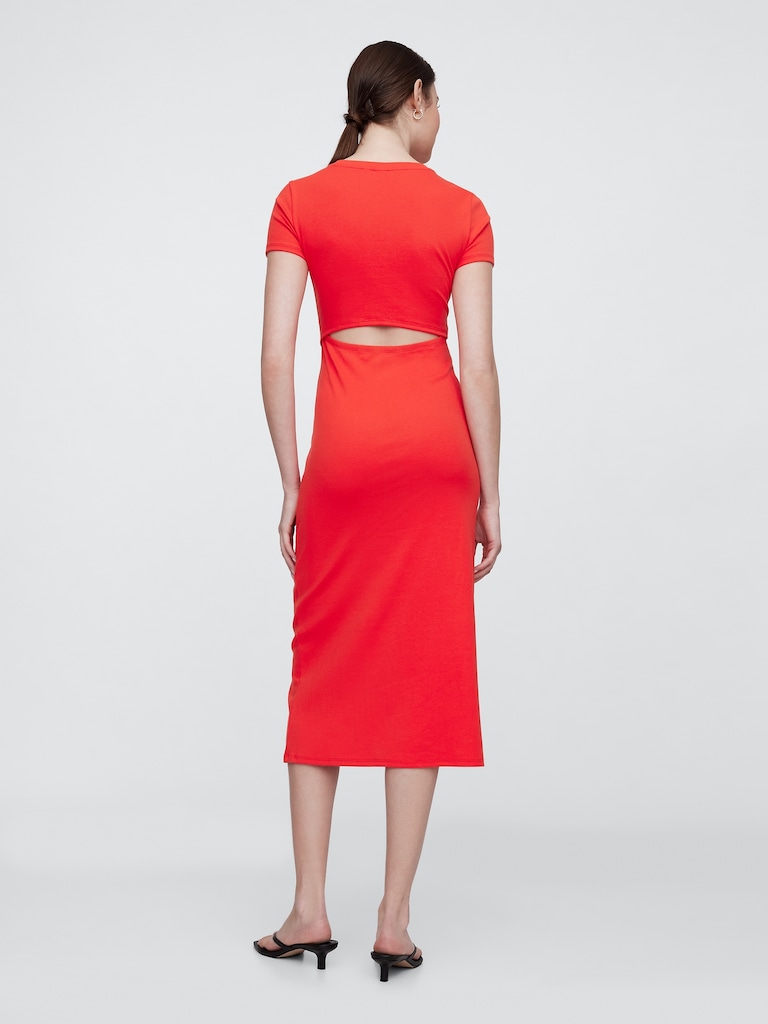 Cutout Midi T-Shirt Dress