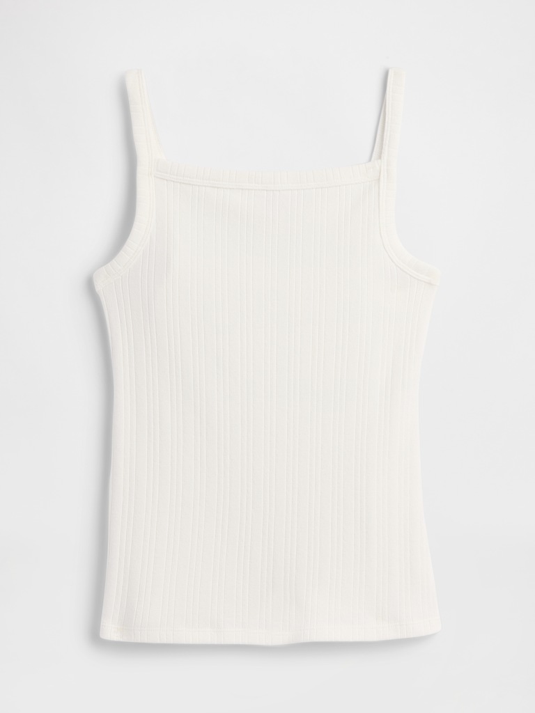 Ribbed Squareneck Tank Top
