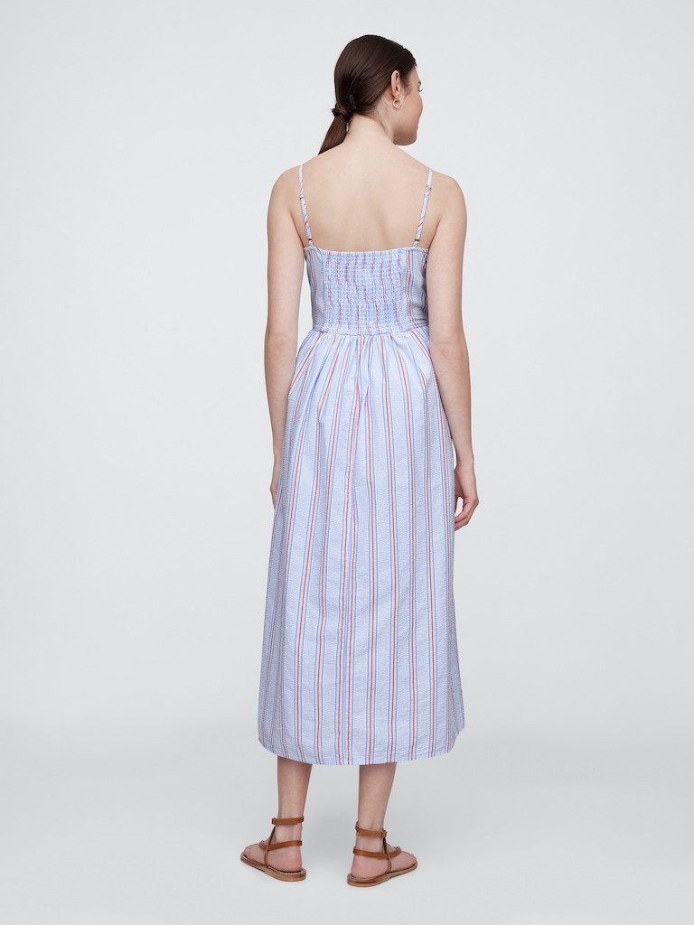 Seersucker Stripe Midi Dress