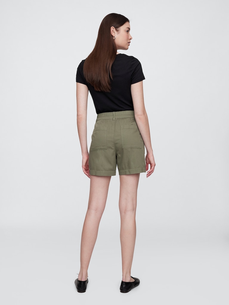 High Rise 4" Khaki Girlfriend Shorts