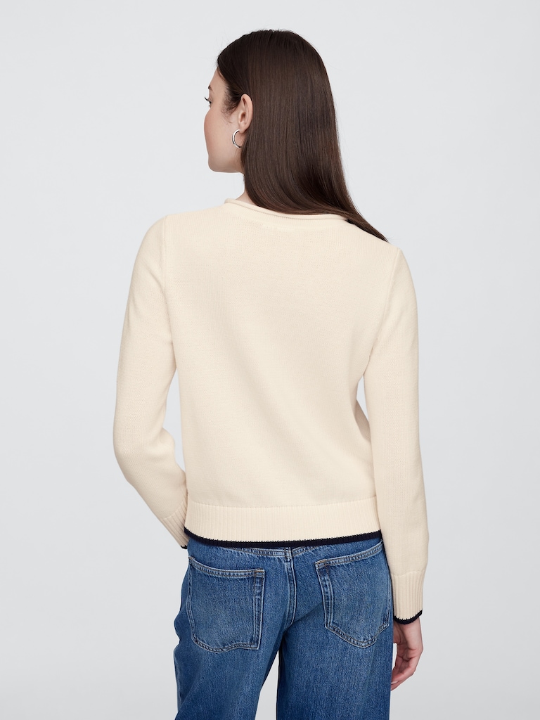 Roll Neck Americana Intarsia Sweater