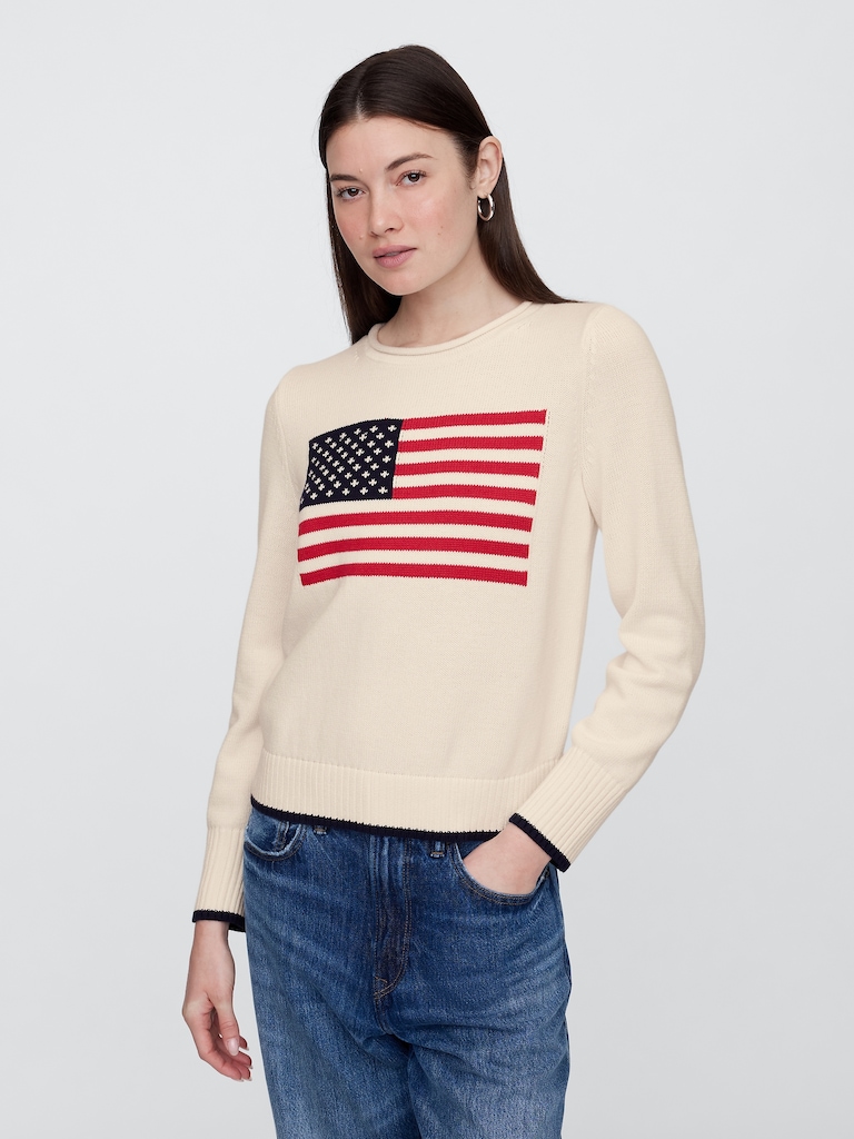 Roll Neck Americana Intarsia Sweater