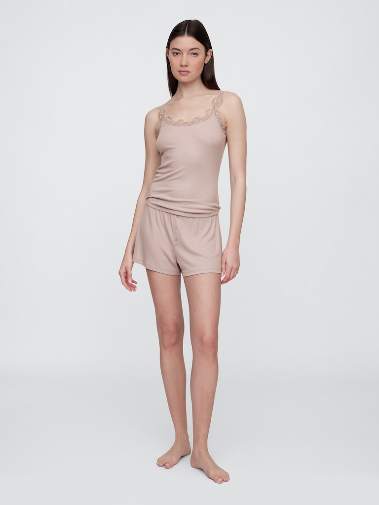 TENCEL Ribbed PJ Shorts