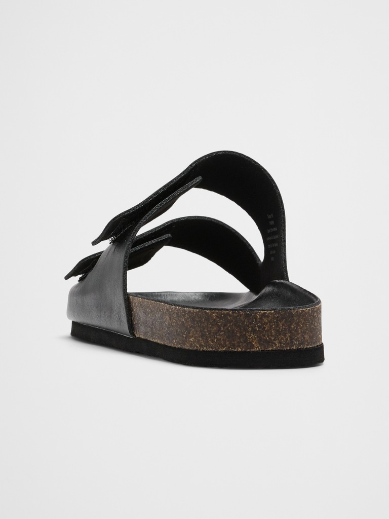 Vegan Leather Double Strap Sandal