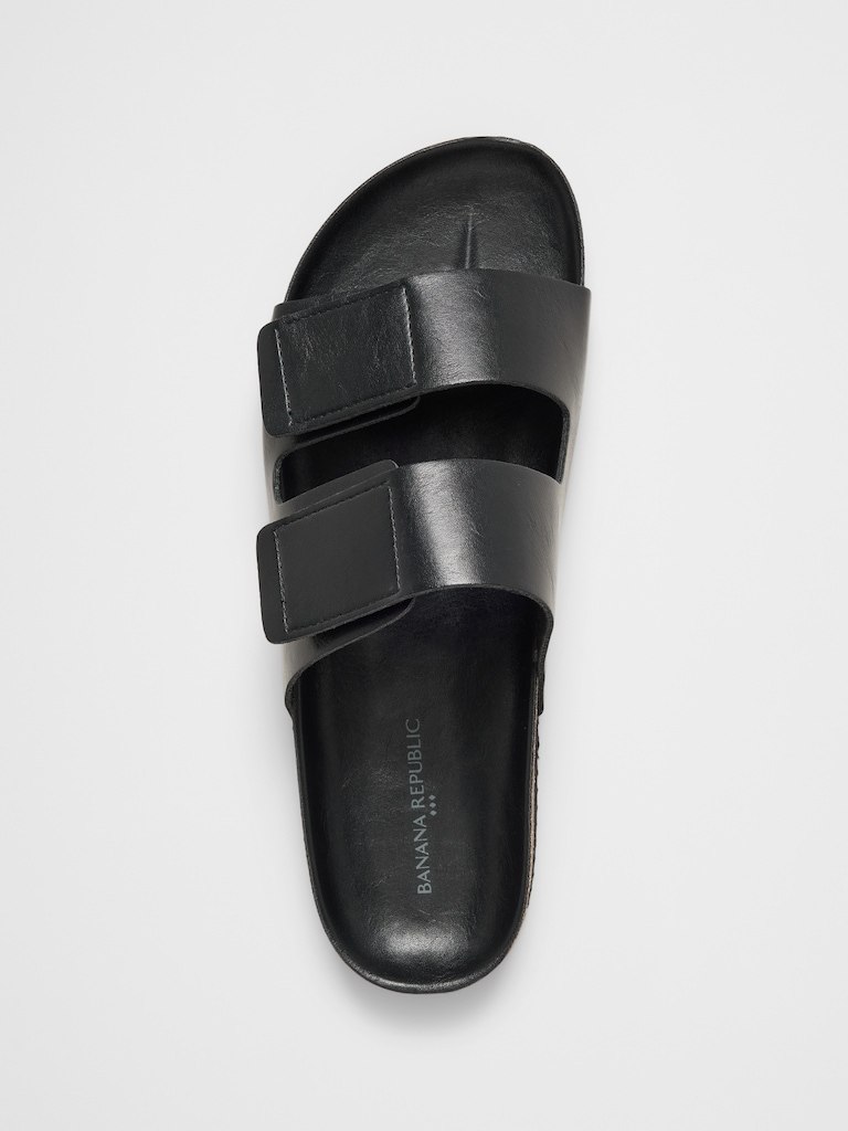 Vegan Leather Double Strap Sandal