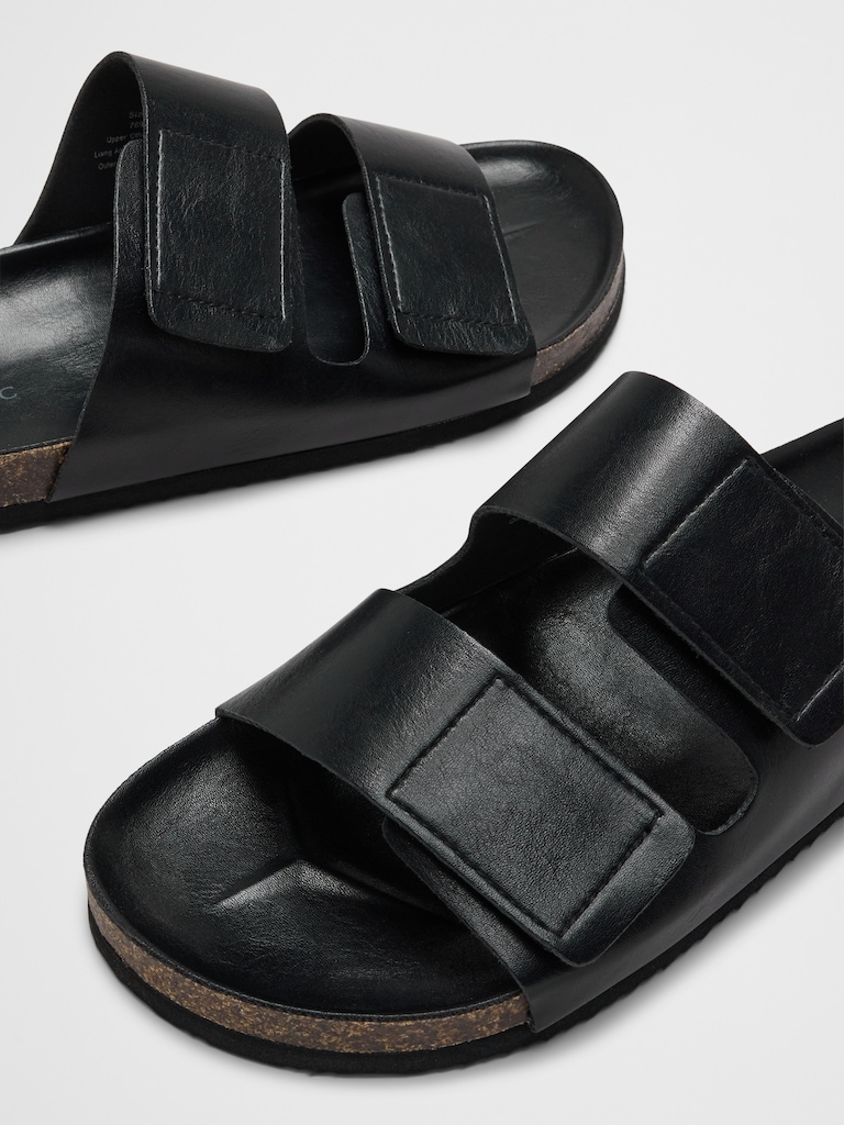 Vegan Leather Double Strap Sandal