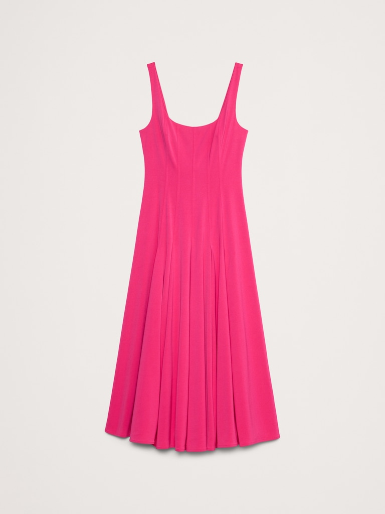 Stretch-Sateen Square-Neck Maxi Dress