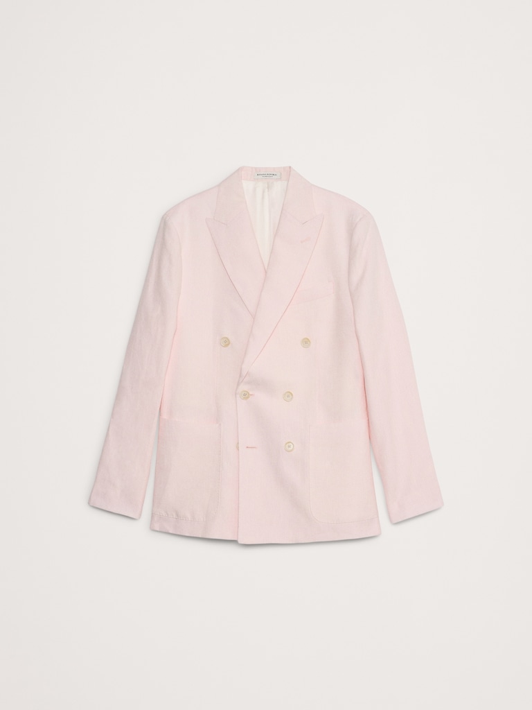 Double-Breasted Linen Suit Jacket