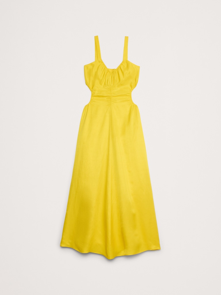 Viscose-Linen Cut-Out Maxi Dress