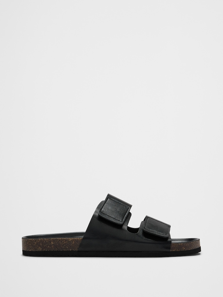 Vegan Leather Double Strap Sandal